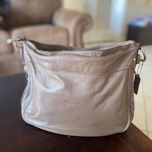 Smoky brown leather coach bag